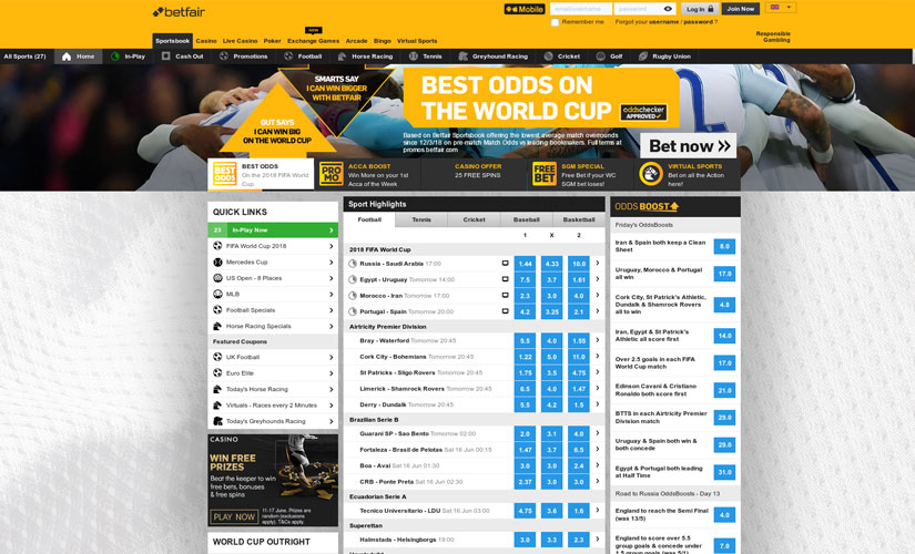 betfair screenshot